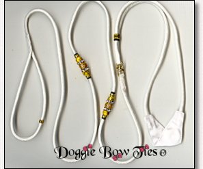 Beaded  Dog Leads-Kindness White/Gold Lead for Shih Tzu