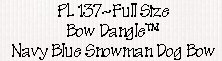 Navy Blue Snowman Dog Bow