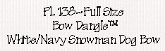  White/Navy Snowman Dog Bow