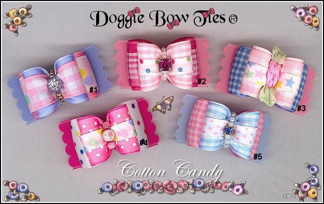 Cotton Candy Dog Bows