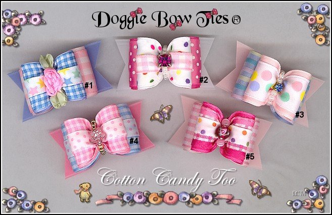 Cotton Candy II Dog Bows
