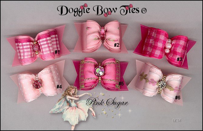 Pink Sugar II Dog Bows