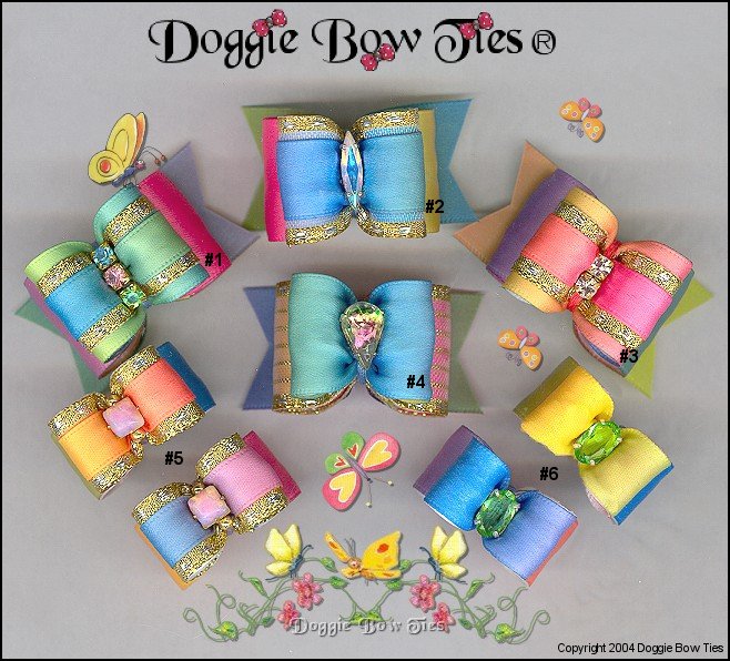 Rainbow Dog Bows