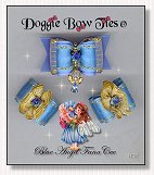 Dog Bows-Fana Cee™ Spun Gold blue Angel 