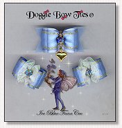 Dog Bows-Fana Cee  Spun Sugar Ice Blue Heart 
