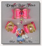 Dog Bows-Fana Cee Spun Gold Pink Angel 