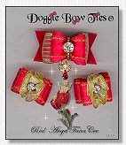 Dog Bows-Fana Cee Spun Gold Red Angel 
