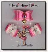 Dog Bows-Fana Cee Spun Sugar Rose Heart 