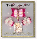Dog Bows-Fana Cee Spun Sugar Pink Angel 