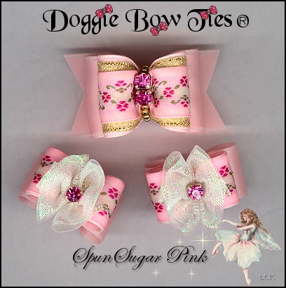 Fana Cee Spun Sugar Pink dog bows 