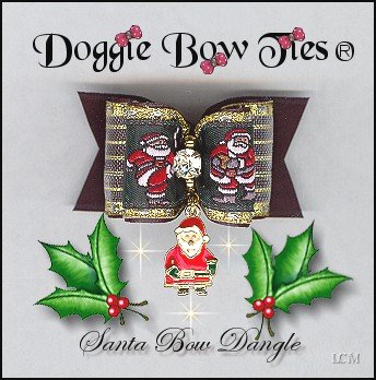 Santa Bow Dangle Dog Bows