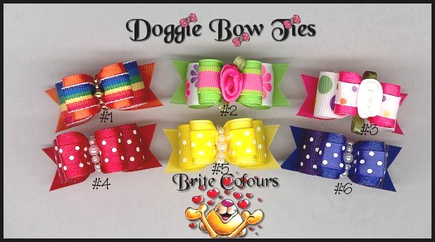Petline Brite Colours Dog Bows 
