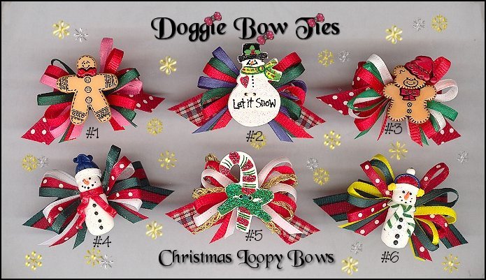 Christmas Loopy Dog Bows