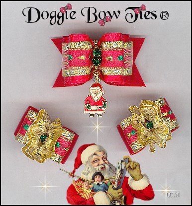 Fana Cee Spun Gold Red Dog Bows