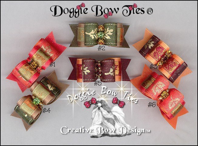 Petline Fall Colors II Dog Bows 