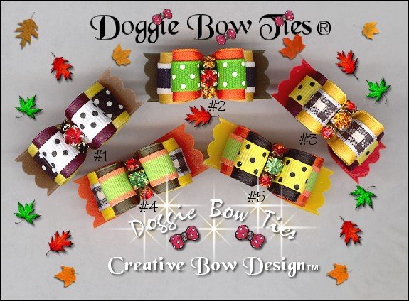 Petline Fall Colors III  Dog Bows 