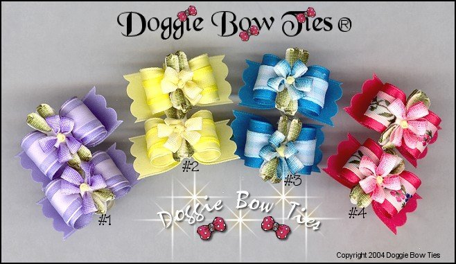 Petline Petite Flower Pairs Dog Bows 