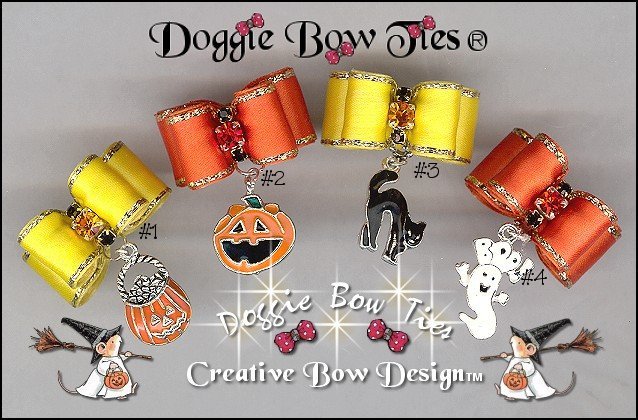 Petline Halloween Bow Dangles Dog Bows 