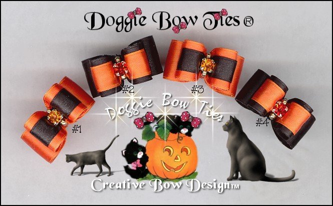 Petline Halloween Reverse Pairs Dog Bows 