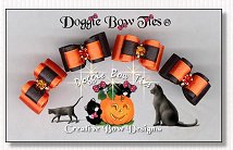Puppy Dog Bows- Halloween Reverse Pairs, orange, black