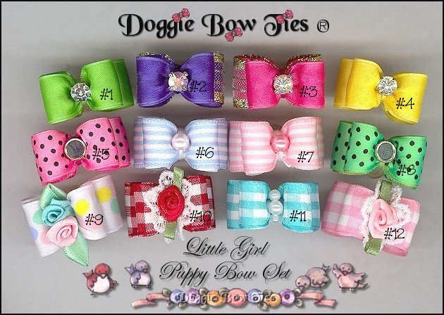 Petline Little Girl Puppy Dog Bows 
