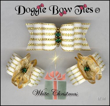 White Christmas Dog Bows