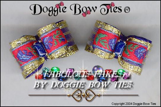 Fabulous Fakes Blue Lapis Dog Bows 