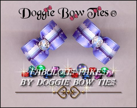 Fabulous Fakes Blue Streak Diamond Dog Bows 