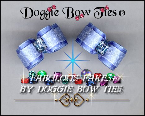 Fabulous Fakes Blue Topaz Dog Bows 