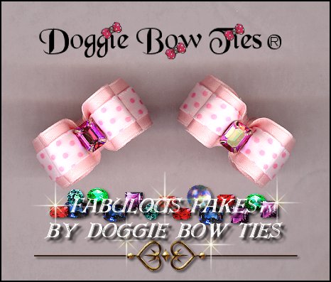 Fabulous Fakes Pink Sapphire Dottie Dog Bows