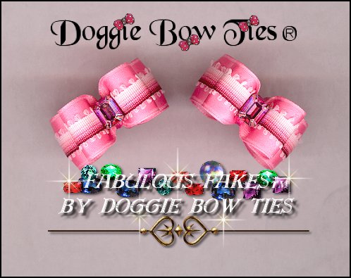  Fabulous Fakes Pink Sapphire Ombré Dog Bows