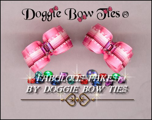  Fabulous Fakes Pink Sapphire Ombr Dog Bows