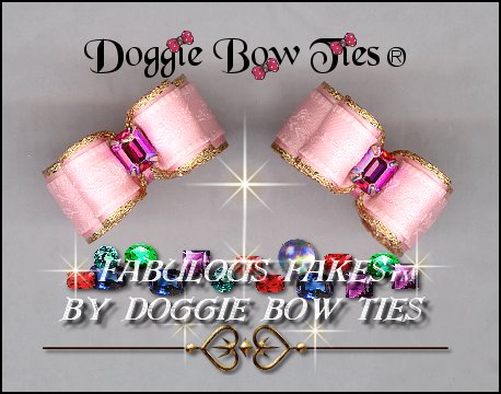 Fabulous Fakes Pink Sapphire Dog Bows 