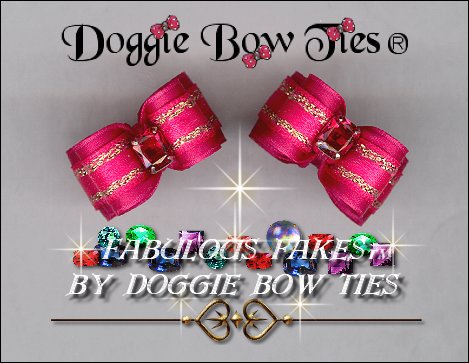Fabulous Fakes Pink Tourmaline Dog Bows