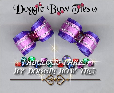 Fabulous Fakes Purple Amethyst Dog Bows