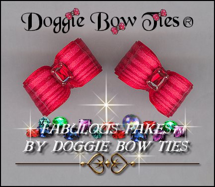 Fabulous Fakes Raspberry Tourmaline Dog Bows