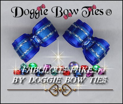 Fabulous Fakes Royal Sapphire Dog Bows 