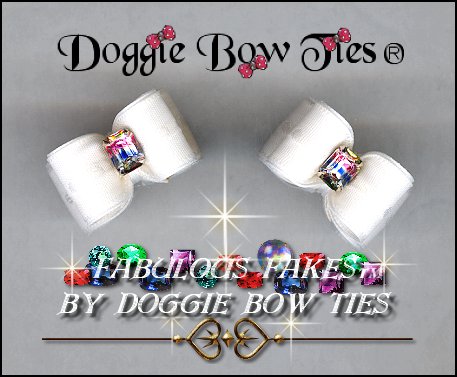 Fabulous Fakes Patriotic Diamond Dog Bows