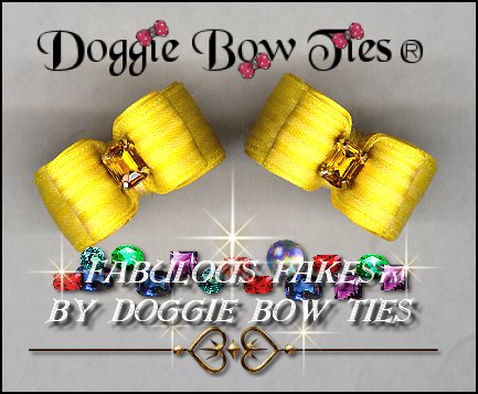  Fabulous Fakes Yellow Topaz Dog Bows 