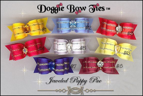 Petline Jeweled Puppy Brights Dog Bows