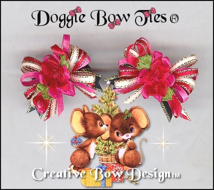 Petline Poinsetia Loopy Dog Bows