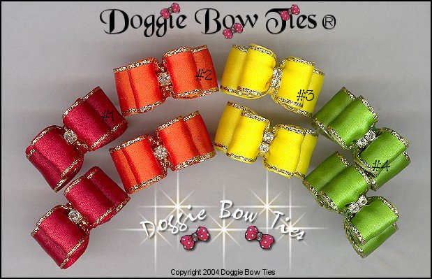 Petline Satin and Gold I Dog Bows 