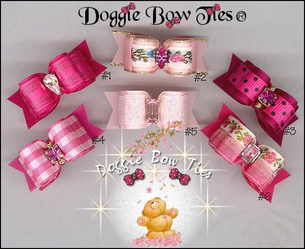 Petline Pink Sugar II Dog Bows