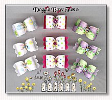 Puppy Dog Bows-Puppy Size Spring Topknots and Piggies