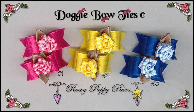 Petline Rosey Puppy Dog Bows