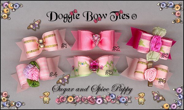 Petline Sugar and Spice Puppy Dog Bows