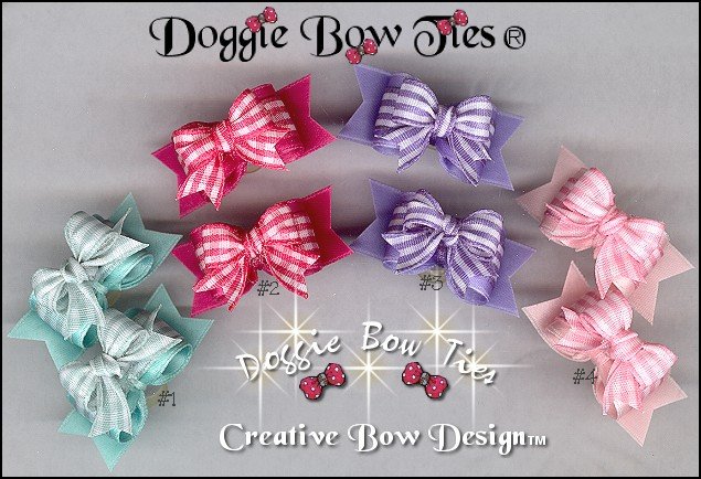 Petline Microcheck Tiny Ties Dog Bows