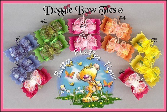 Petline Butter Flutter Ties Dog Bows
