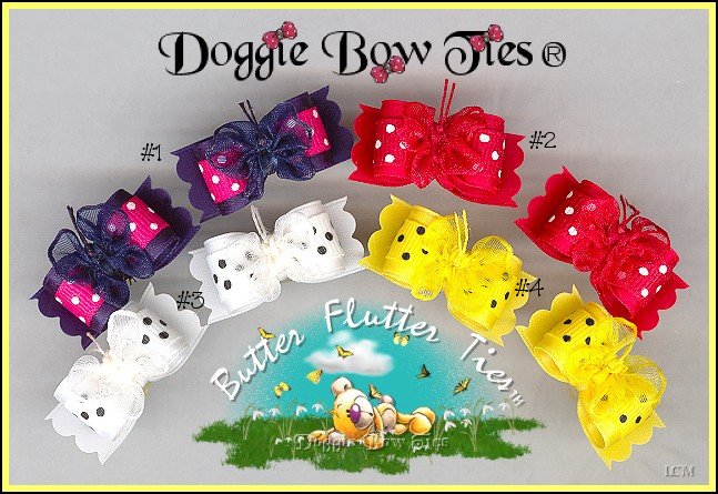 Petline Butter Flutter Ties Brights  Dog Bows 