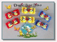 Puppy Dog Bows-Embroidered Butterfly Trim, satin